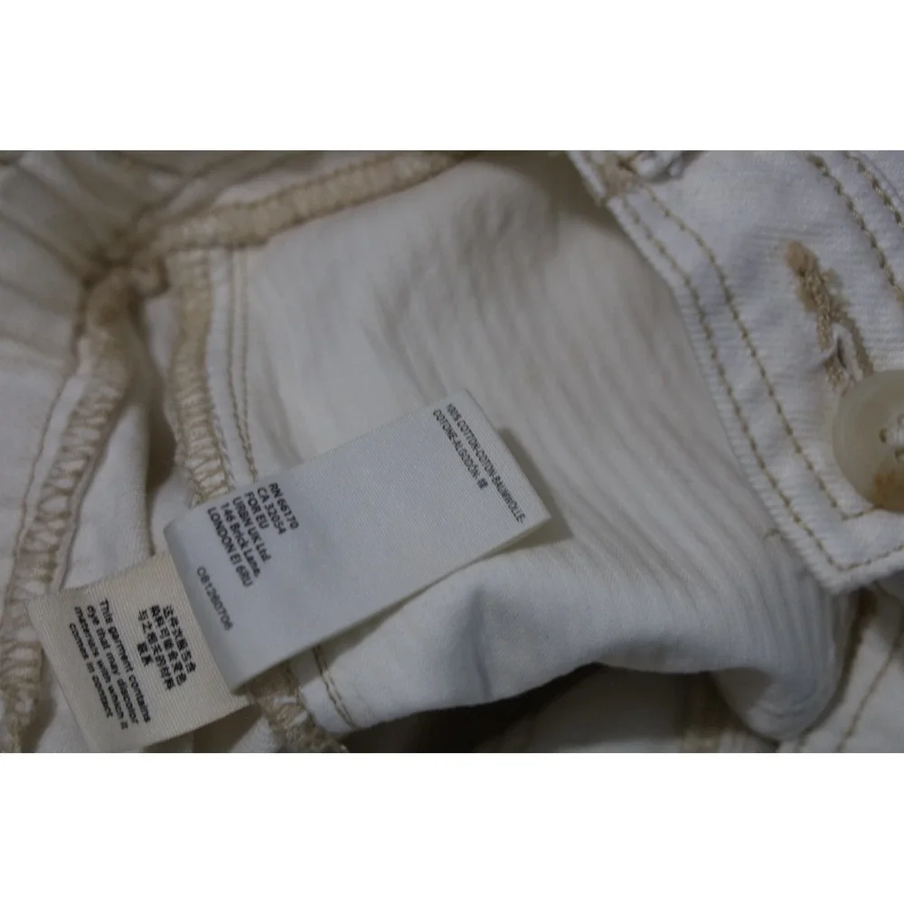 Free People We The Free Twenty Four Barrel Leg Pants Cream White‎ Denim Size 24